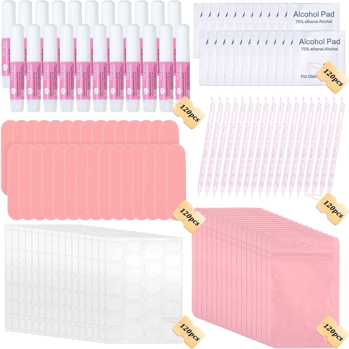 Kit de 120 herramientas de uñas a presión para empresas, kit desech...