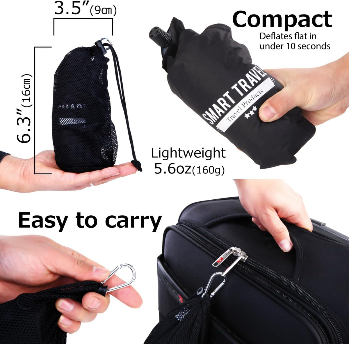 Almohada de viaje inflable de viaje SMART para asiento de avión | C...