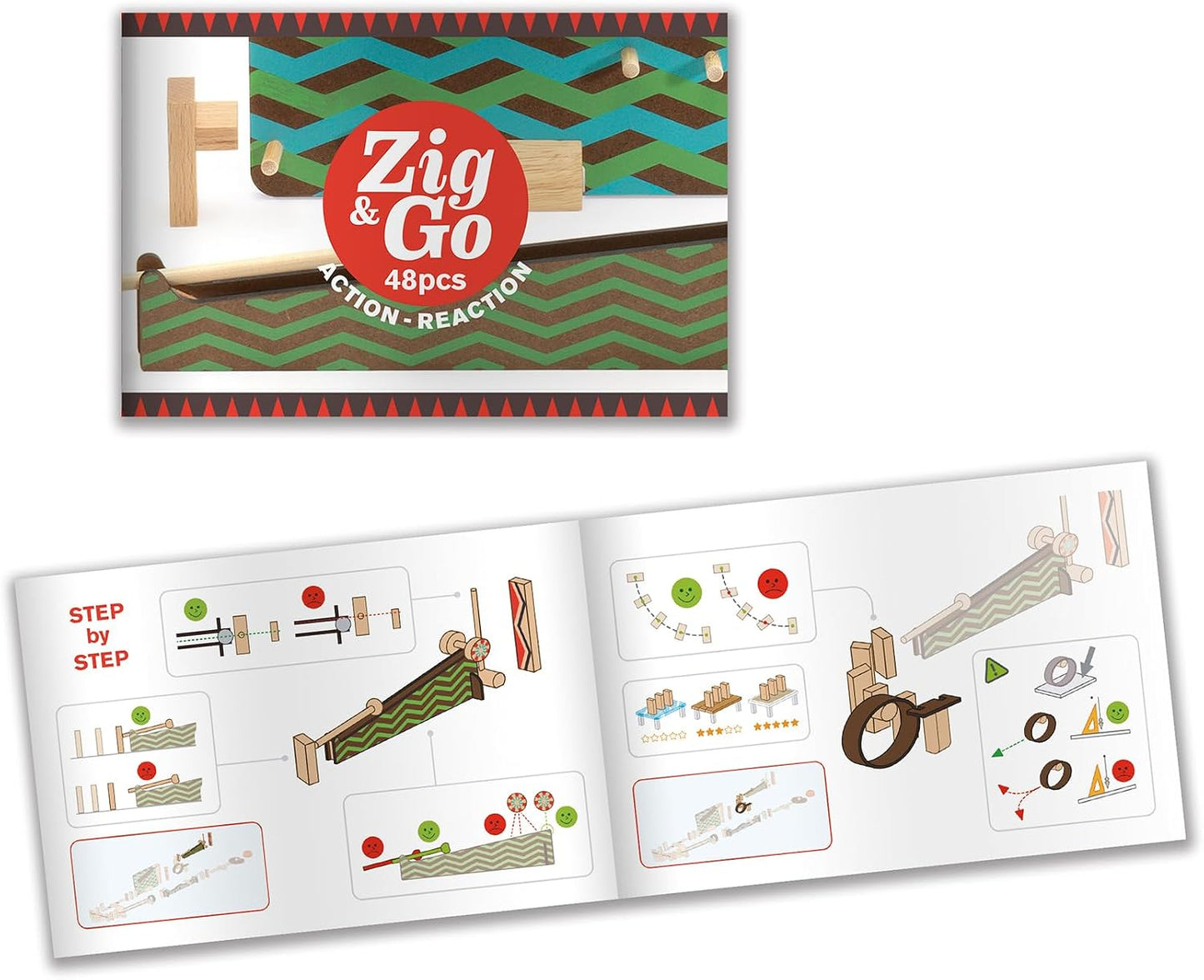 DJECO Zig &amp; Go Big Boum - Juego de construcción de pared (48 pi...