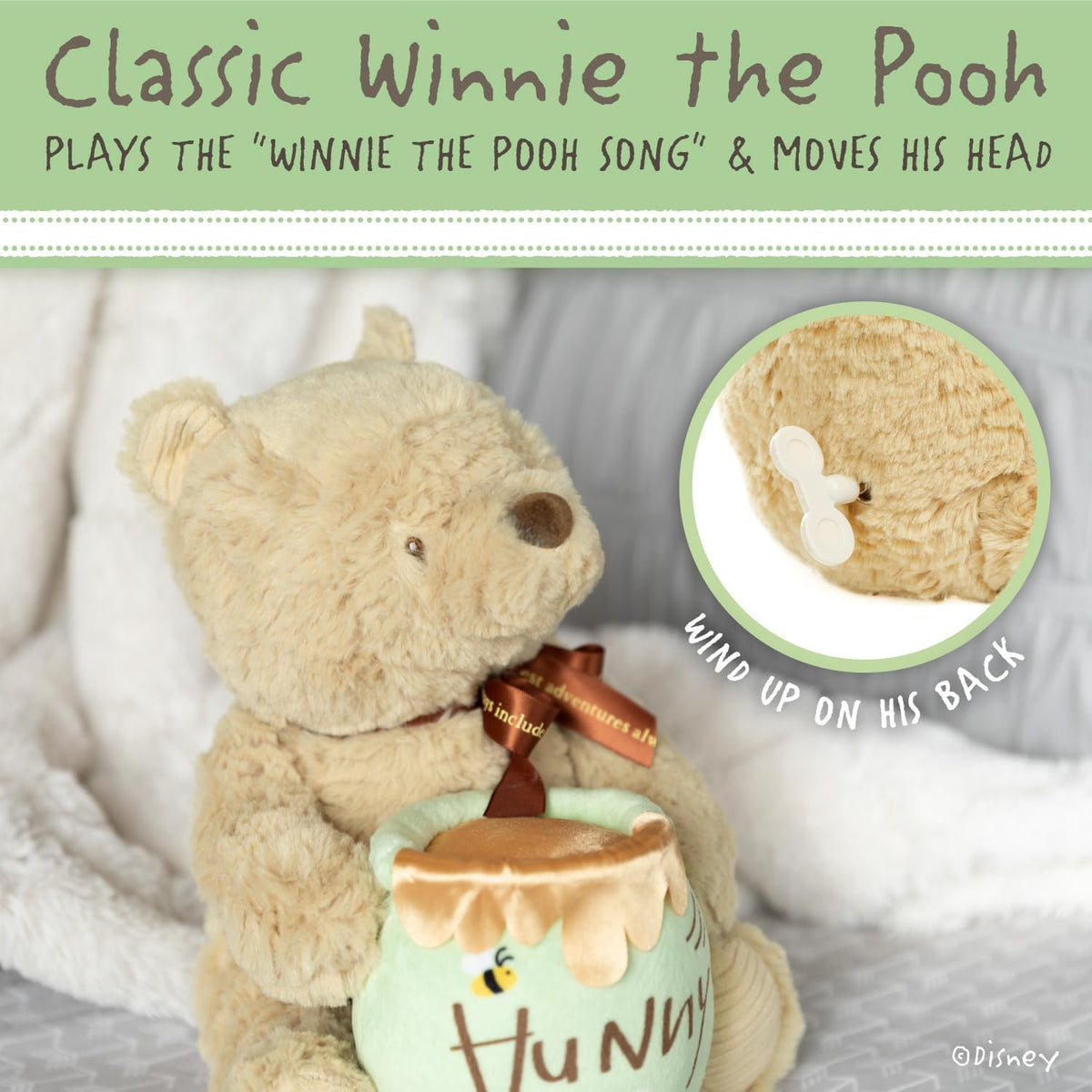 Kids Preferred - Peluche musical de Winnie the Pooh, para bebé, clá...