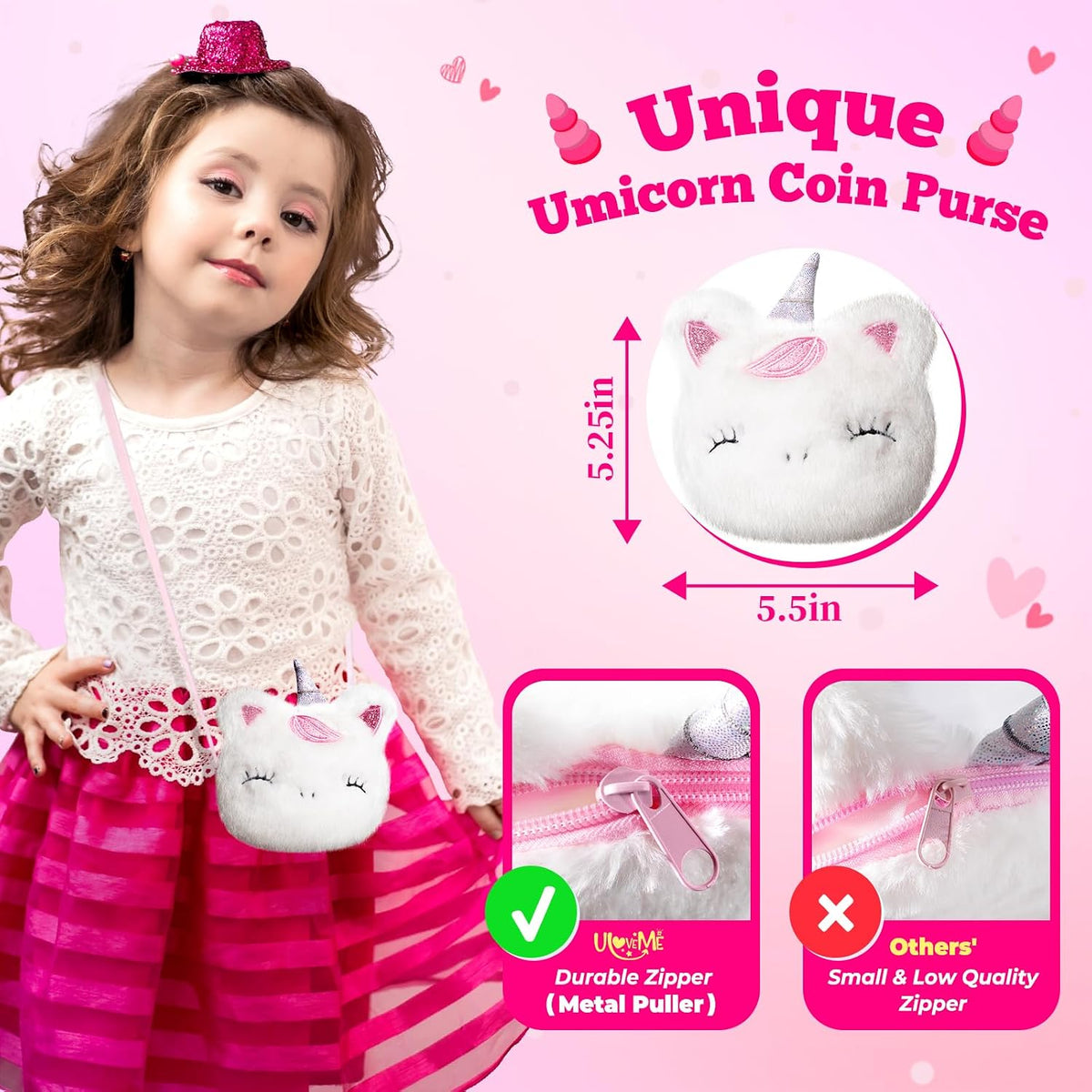 ULOVEME Kit de maquillaje lavable para niñas de 4 a 6 años con mone...