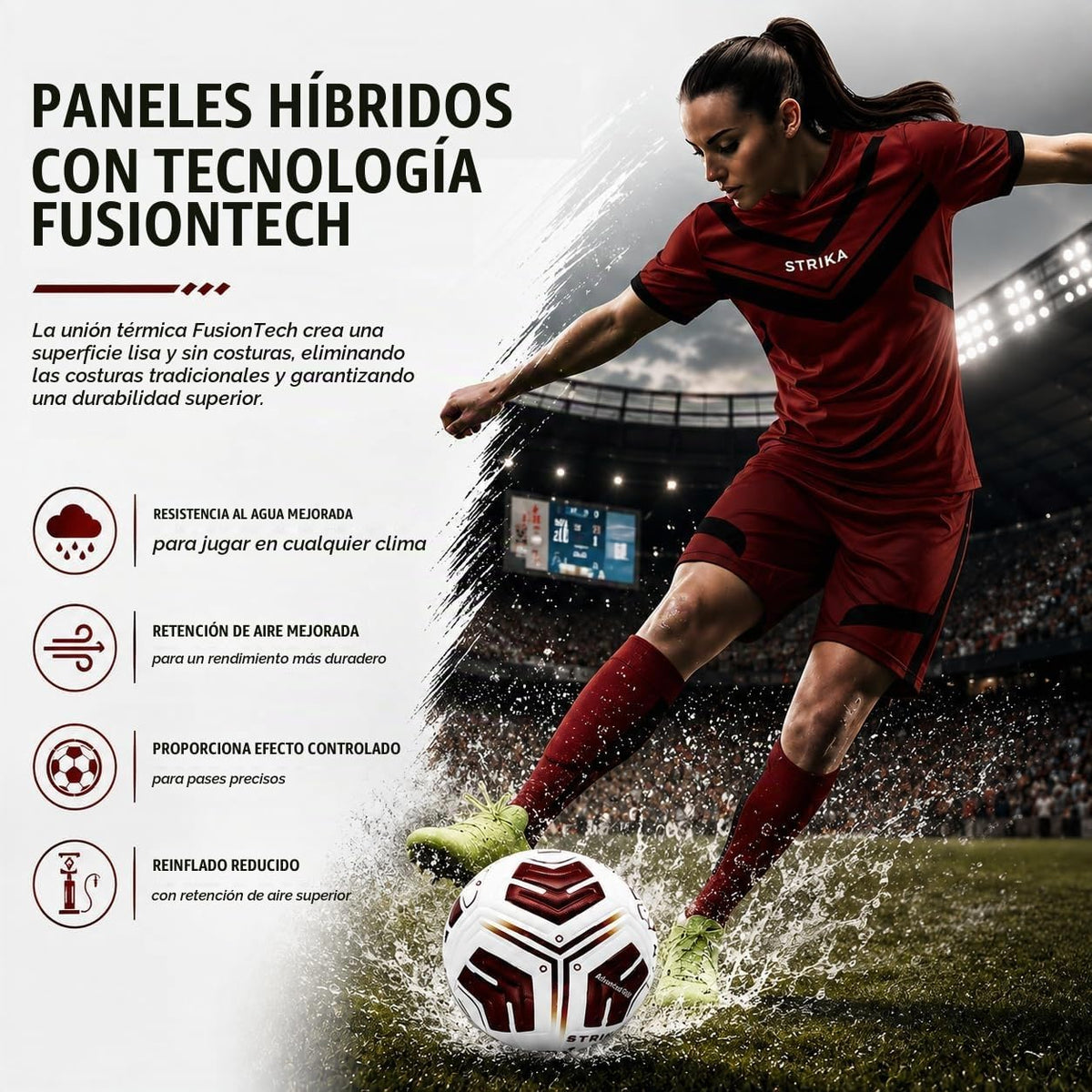 STRIKA Balón de fútbol prémium tamaño 5 y 4 \u2013 Pelota híbrida p...