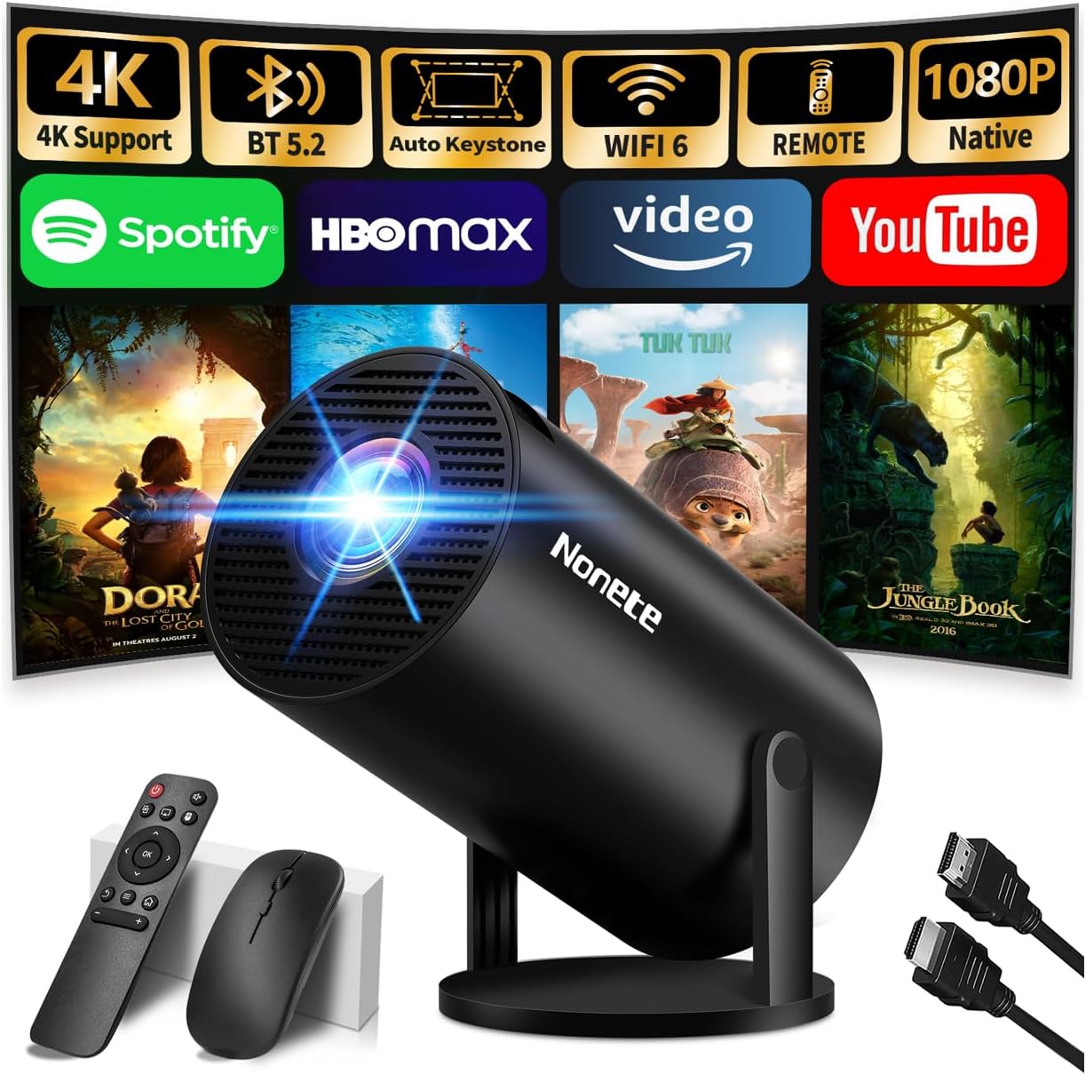 [Aplicaciones integradas y actualizadas en 2026] Mini proyector con...