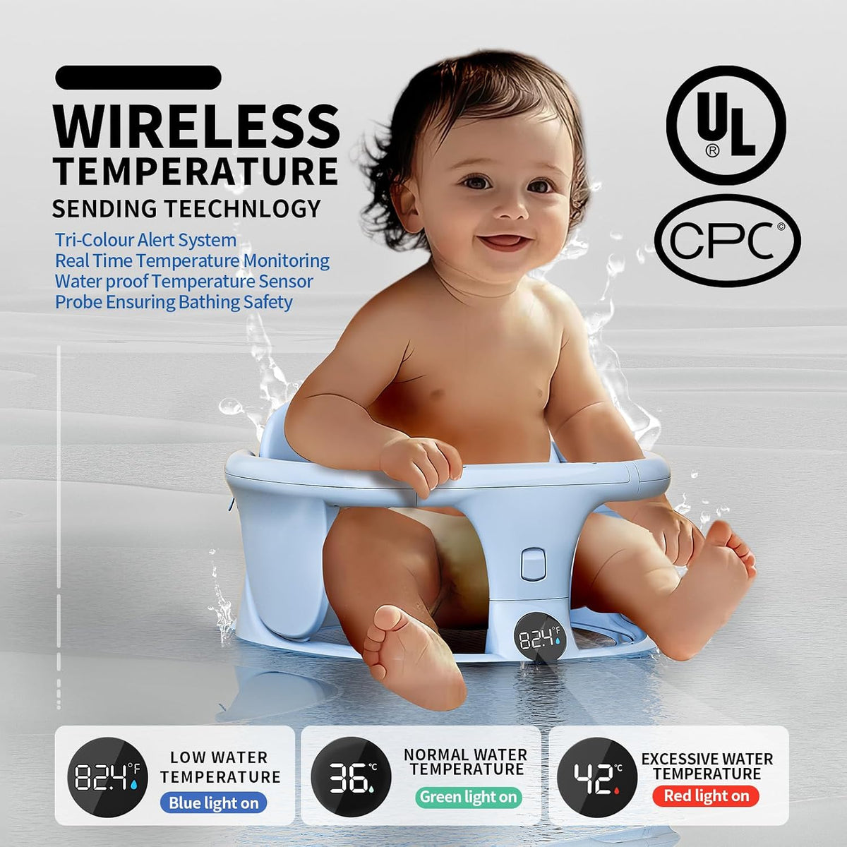 Asientos de baño para bebés sentados, silla de baño para bebés dura...
