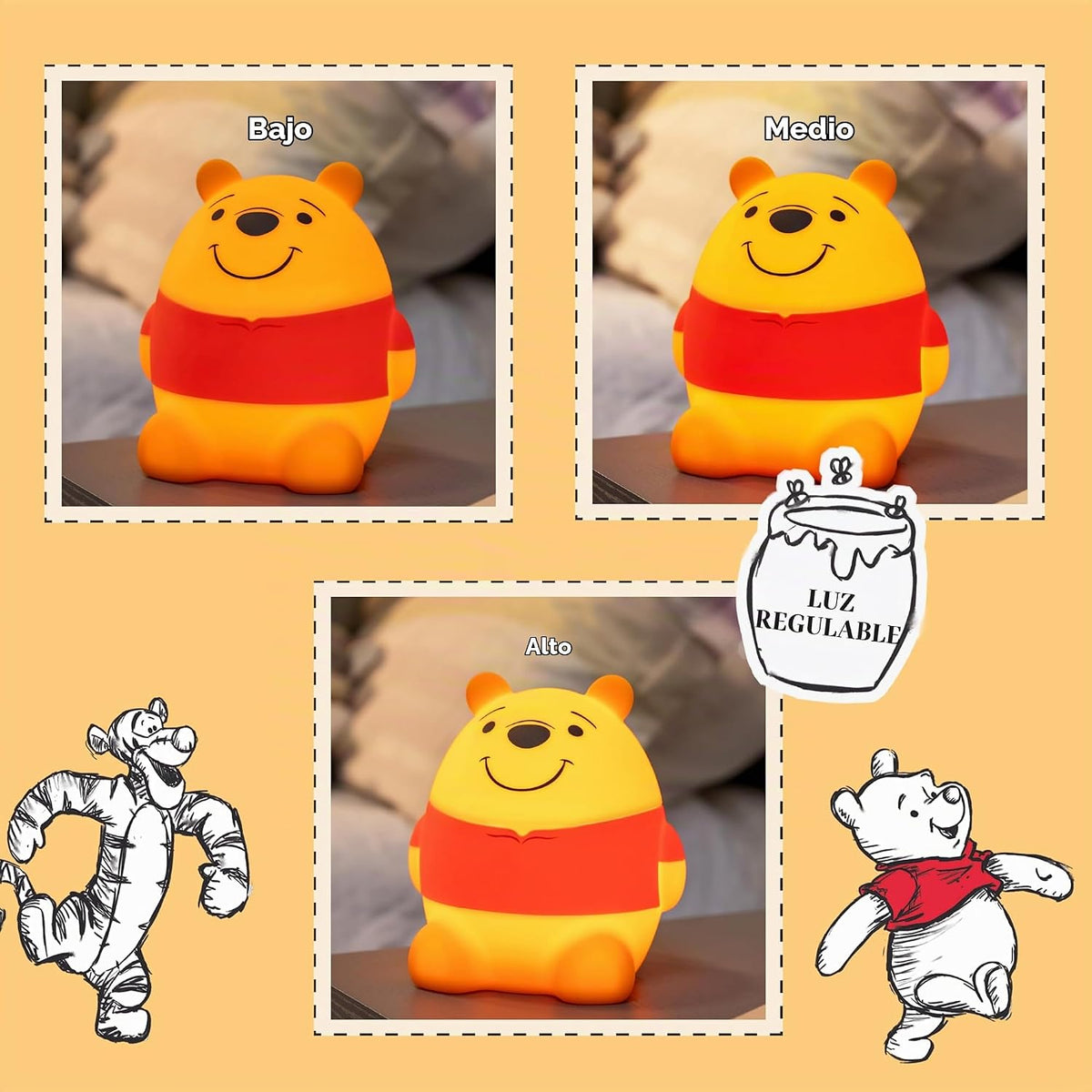 Disney Winnie el Oso Pooh Luz de Apretar, Luz Nocturna para Niños,...