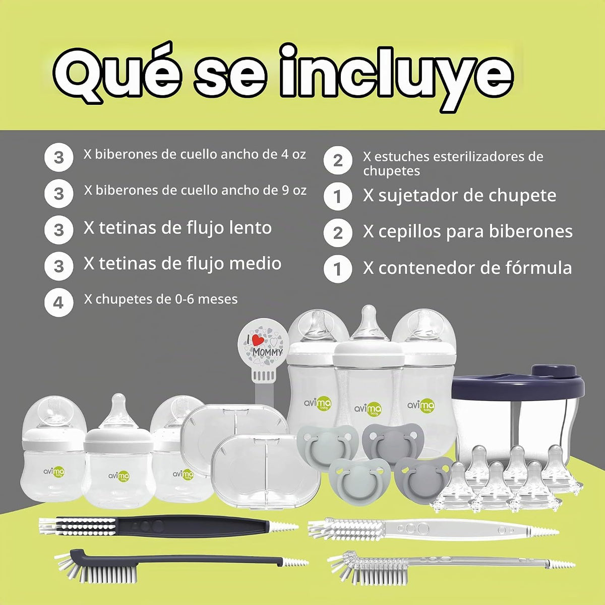 Avima Conjunto de iniciación de biberones para recién nacido, biber...