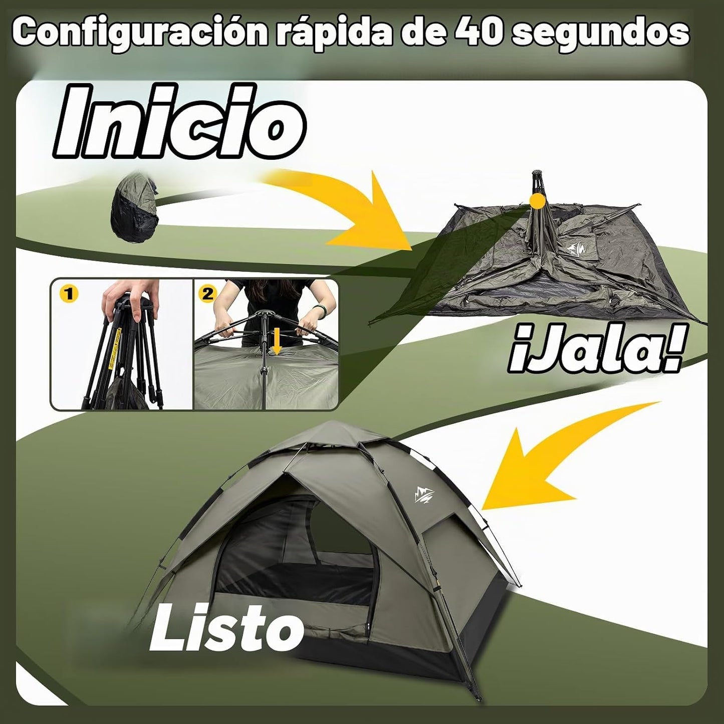 Mimajor Tienda de campaña 2\/3\/4 personas instantáneas Pop Up Tien...