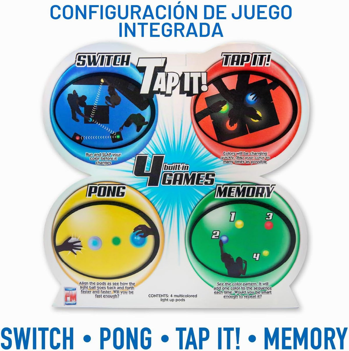 Fotorama Tap It - Juego de luz de reacción inalámbrica, 4 juegos en...