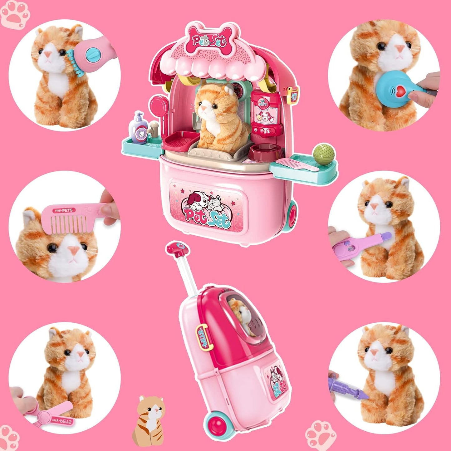MAGIC4U Maleta transportadora para el cuidado de gatos y mascotas,...