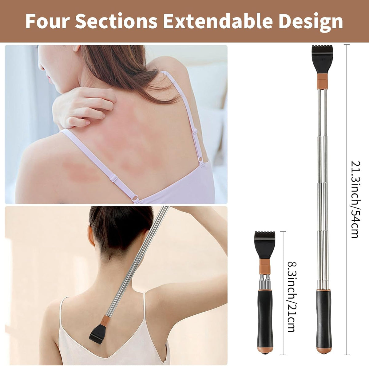 WOVTE Rascador de espalda extensible para hombres y mujeres | Cabez...