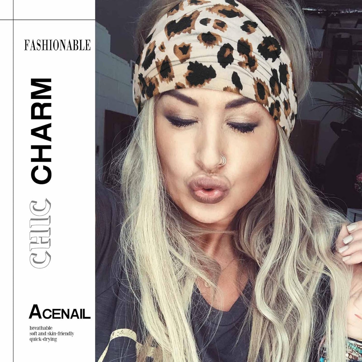 Acenail Diademas anchas para mujer, turbante anudadas, elásticas an...
