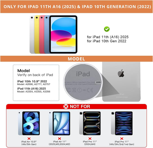 RAYMCRAFT para iPad A16 11ª\/10ª generación caso teclado, soporte f...