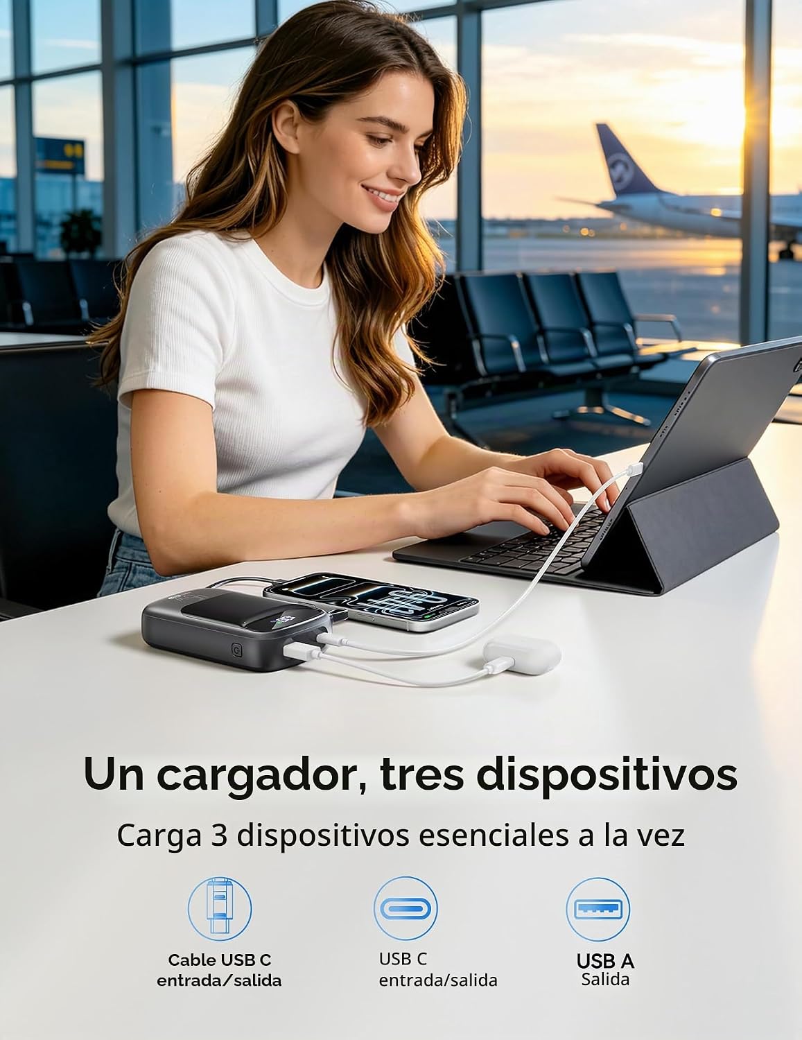 RETMSR Cargador Portátil 20000mAh 45W USB C Carga Rápida, Cable Inc...