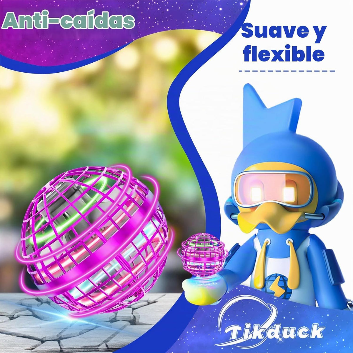 Tikduck - Juguetes de bola de orbe volador 2025 con forma de globo...