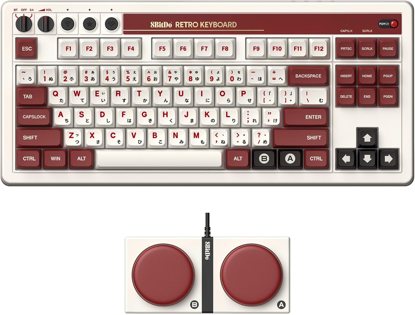 Teclado mecánico retro 8BitDo, teclado para juegos Bluetooth\/2.4G\...