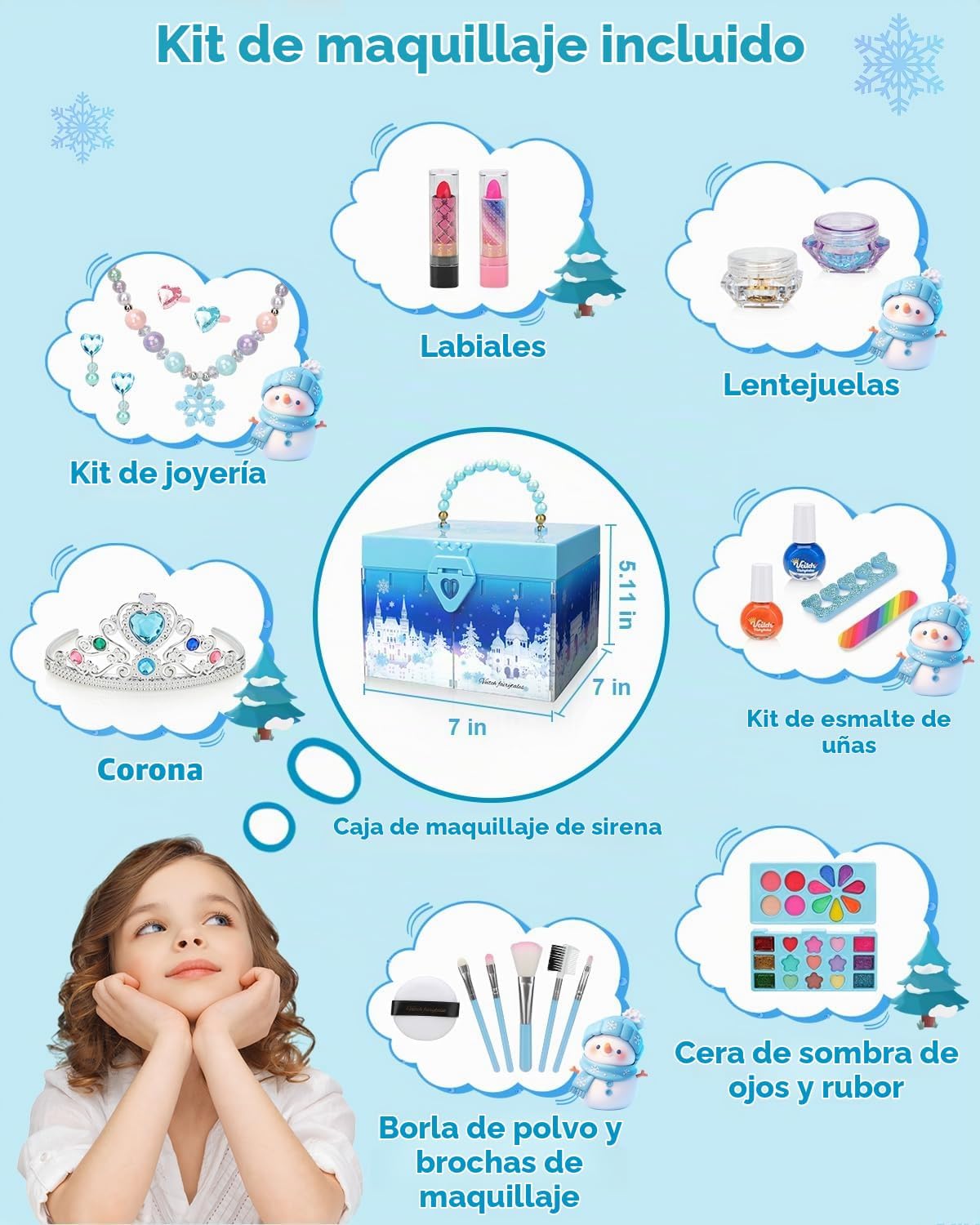 Kit de maquillaje para niñas, juguetes de Frozen para juegos de maq...