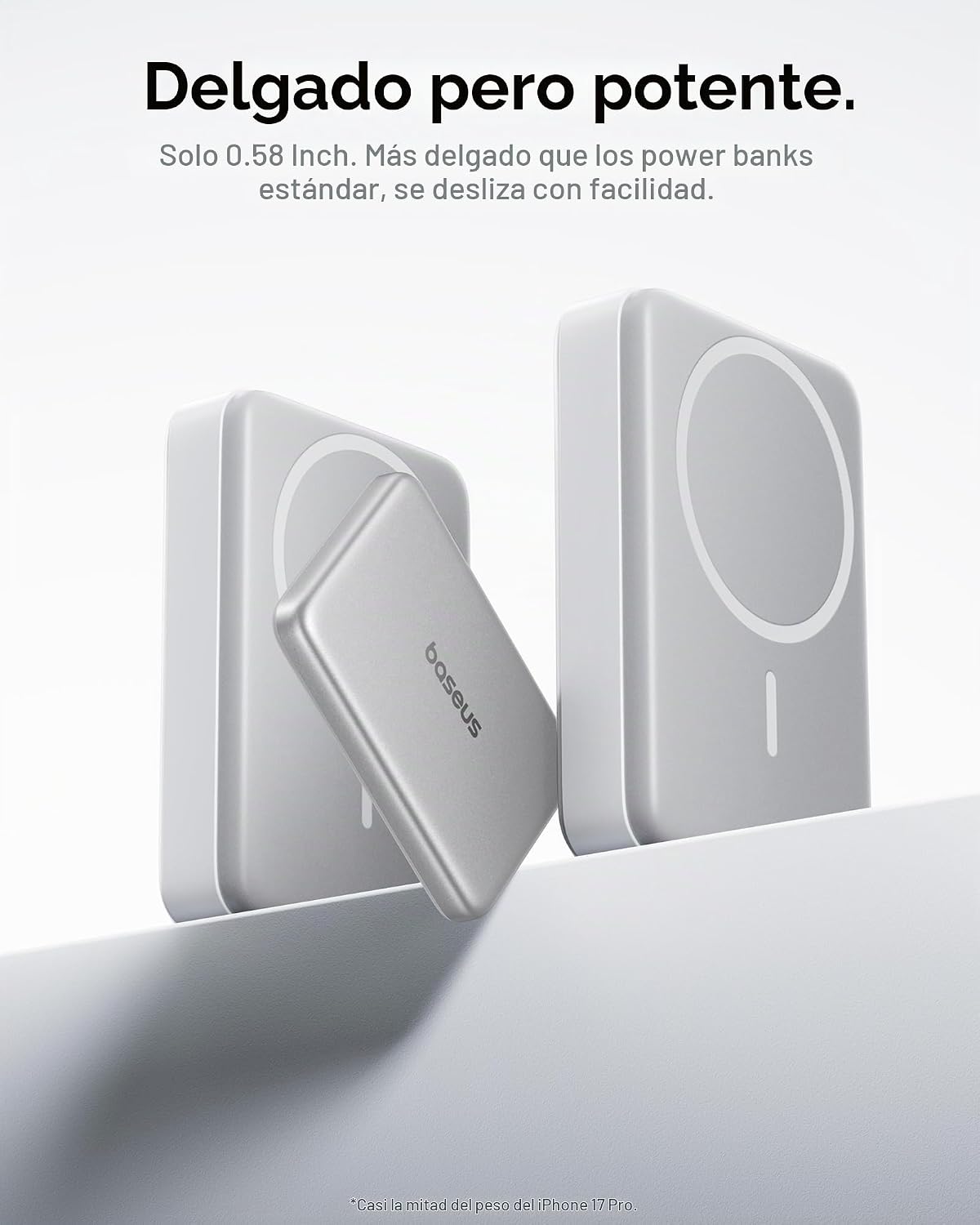 Baseus Picogo AM71 Ultra Slim 10000mAh Qi2.2 Power Bank, cargador p...