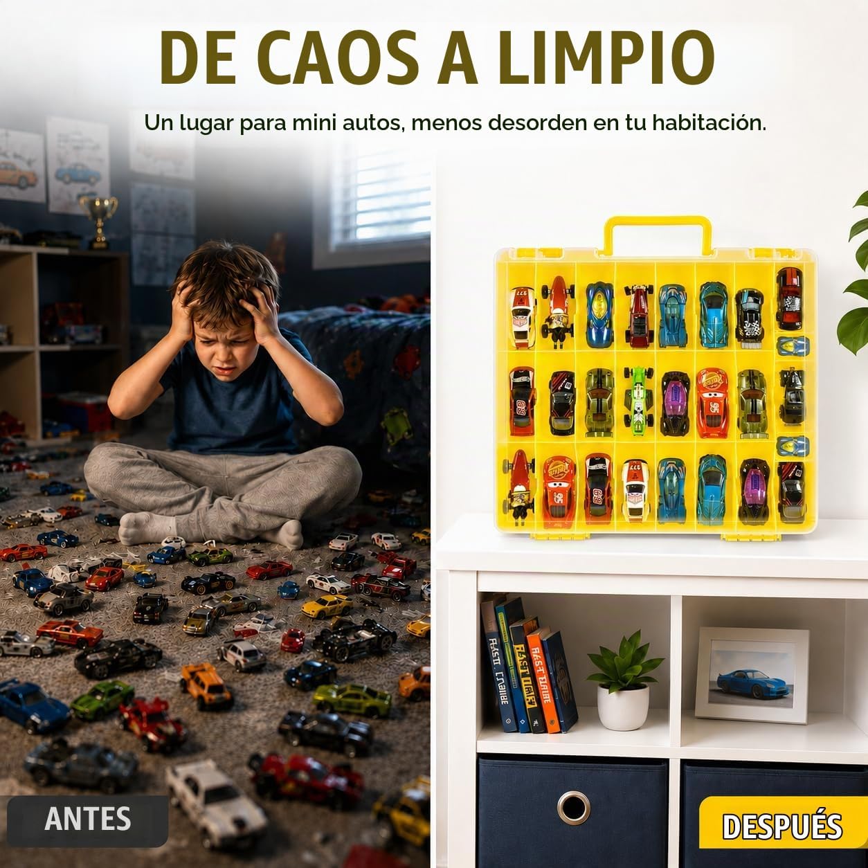 Estuche organizador de almacenamiento de juguetes compatible con au...