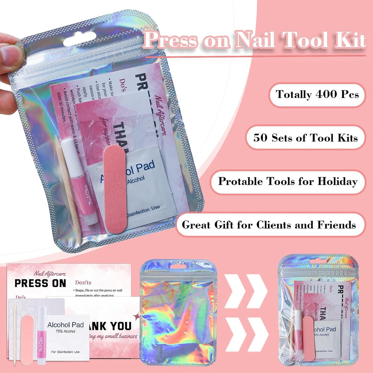 Kit de herramientas para uñas postizas para negocios - Kit desechab...