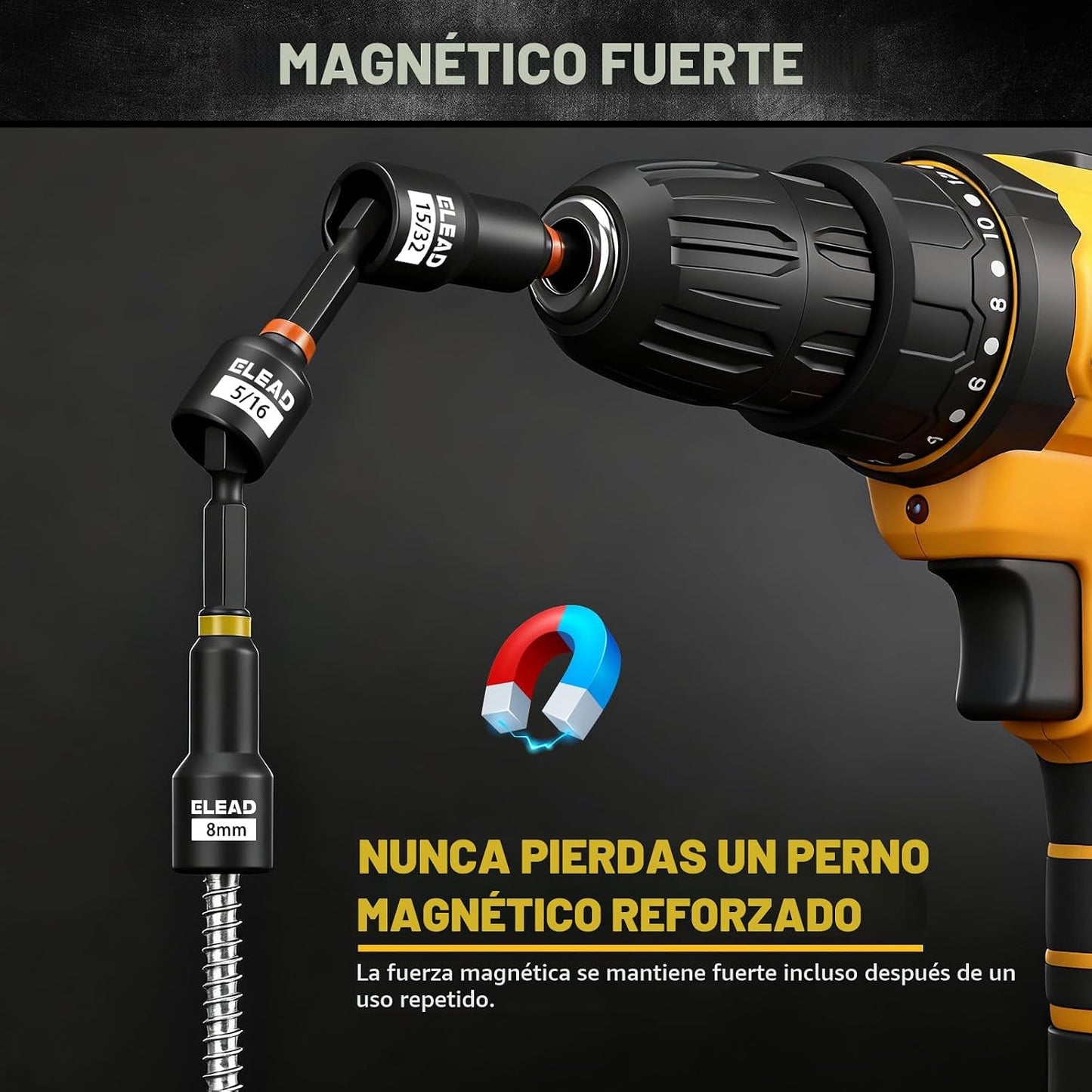 Juego de destornilladores de tuercas de impacto magnéticas, juego d...
