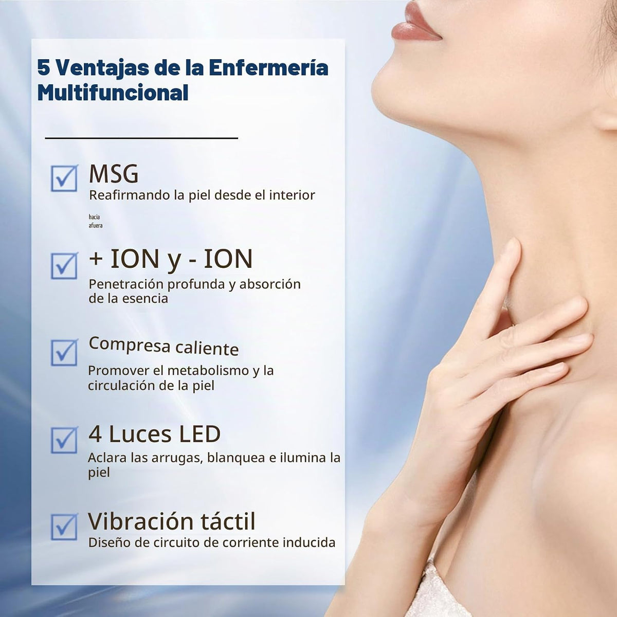 Masajeador facial y de cuello - Terapia de luz roja SIQUER para mas...