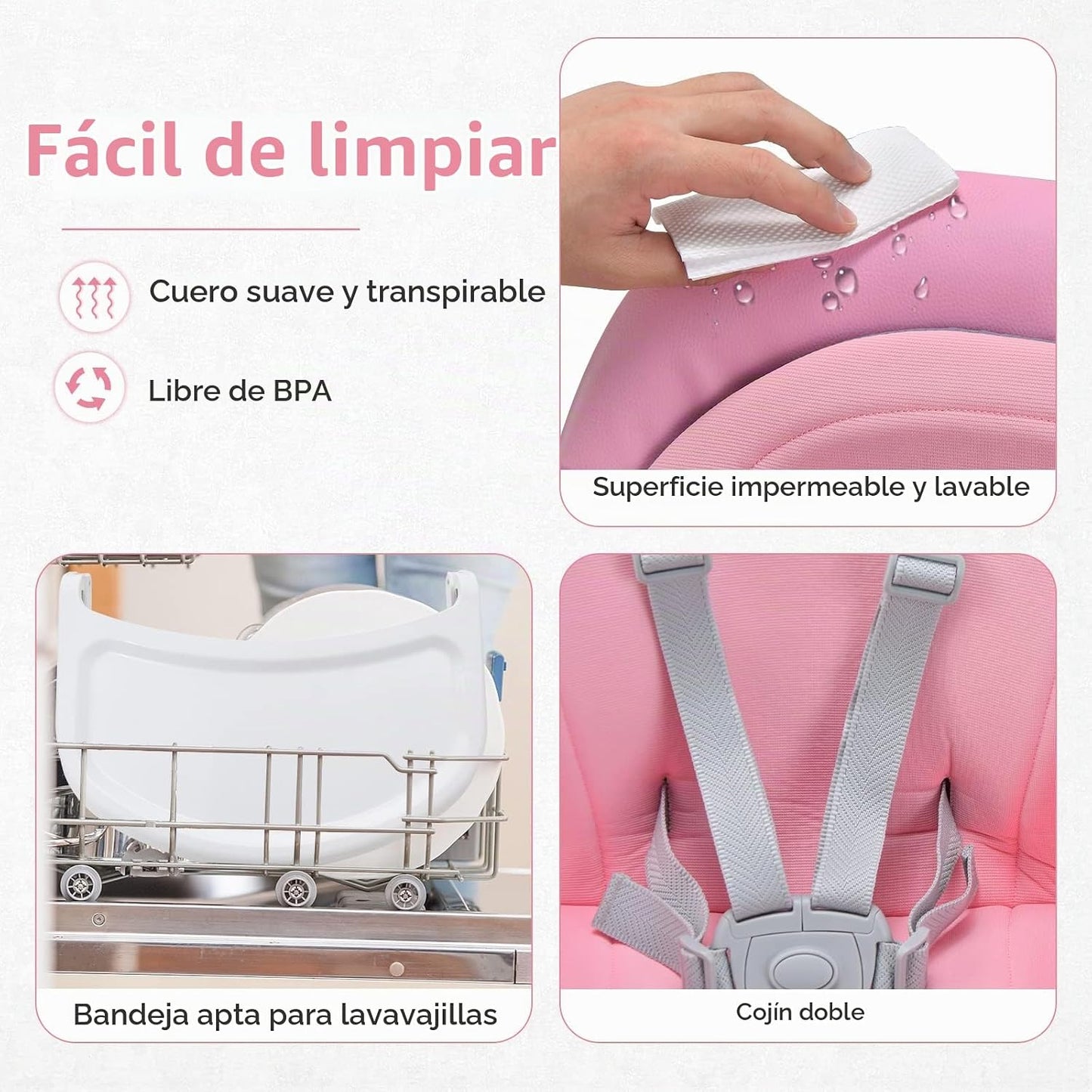 INFANS Silla alta 8 en 1 para bebés y niños pequeños, asiento eleva...
