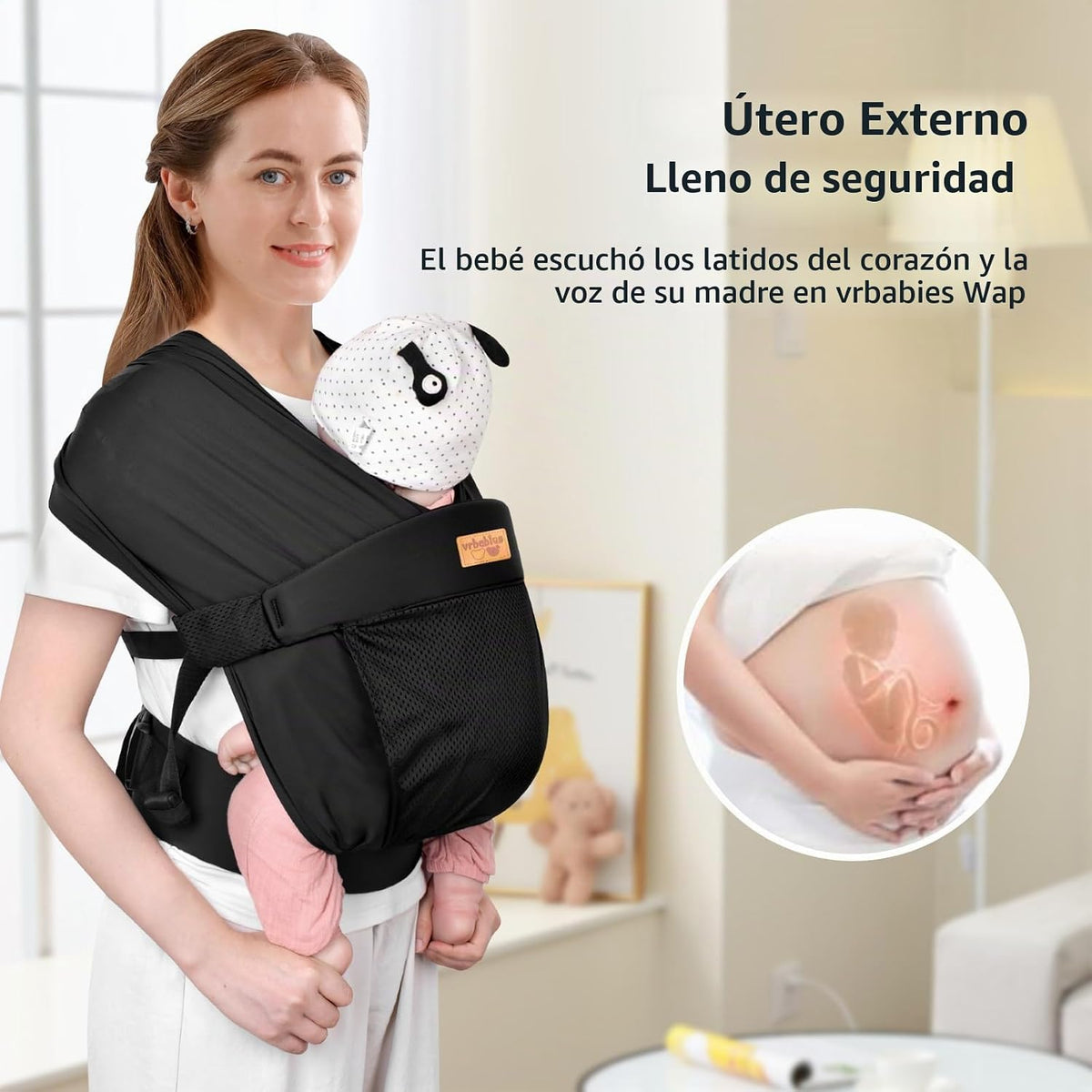 vrbabies Portabebés con envoltura, portabebés para recién nacidos y...