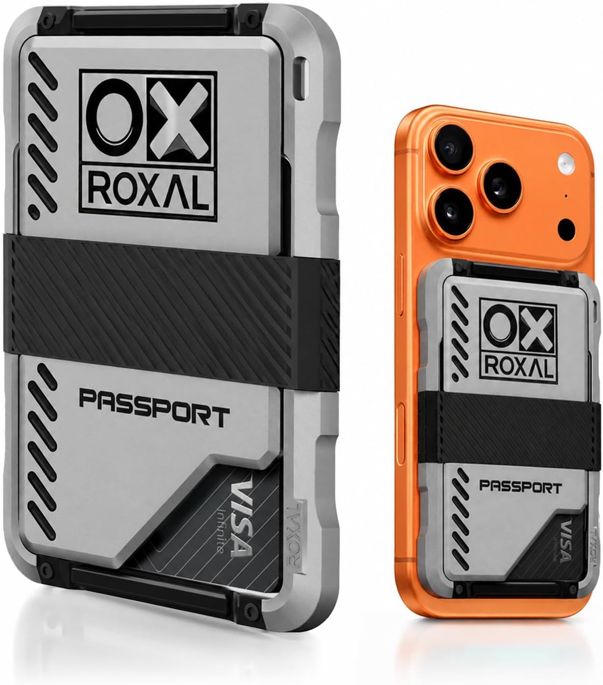 Roxal Cartera para tarjetas compatible con Passport Magsafe, Platea...