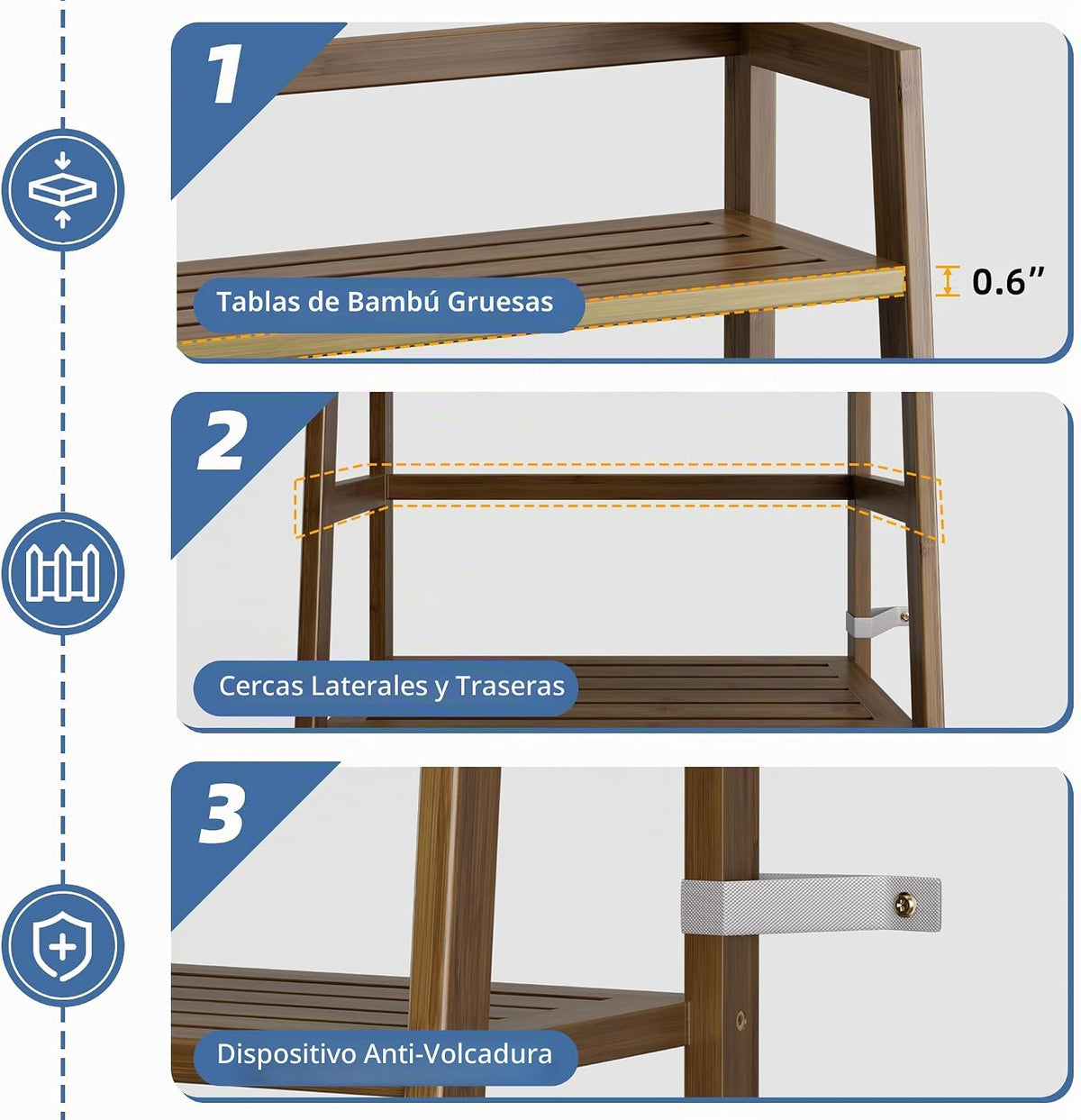 HITNET - Estantería de escalera, estantería de bambú de 4 niveles,...