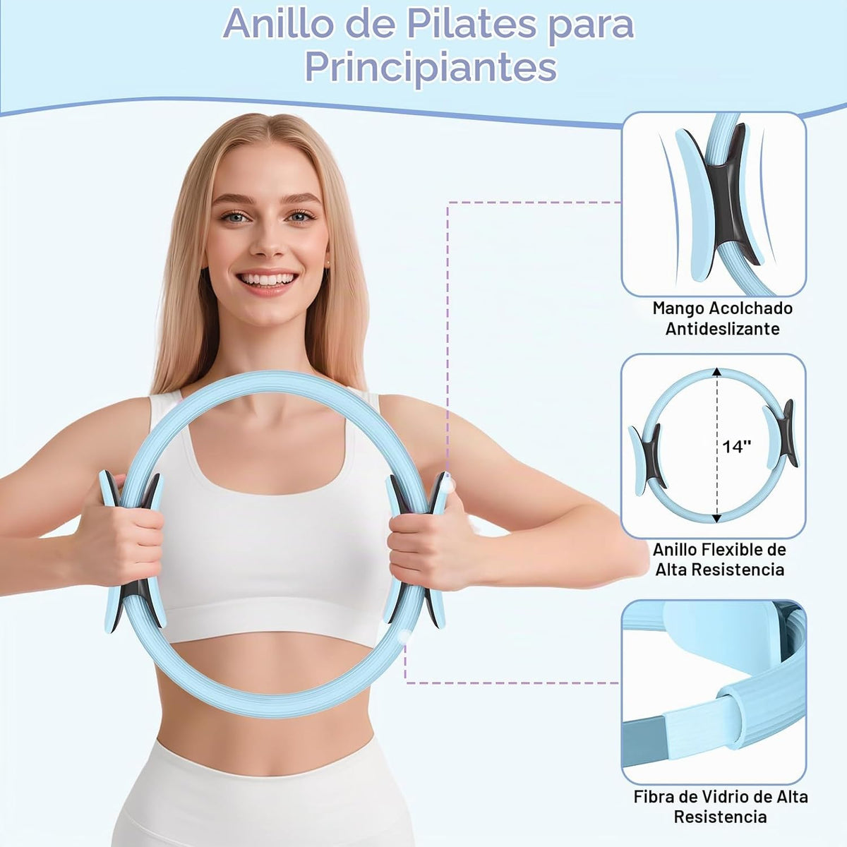 Hoedia Kit de Pilates de 17 Piezas para Mujeres, Equipo de Pilates...