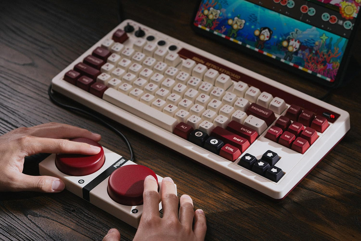Teclado mecánico retro 8BitDo, teclado para juegos Bluetooth\/2.4G\...