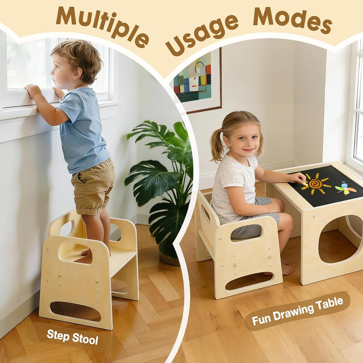 GVOO Montessori - Juego de mesa y silla de destete, 3 mesas y silla...