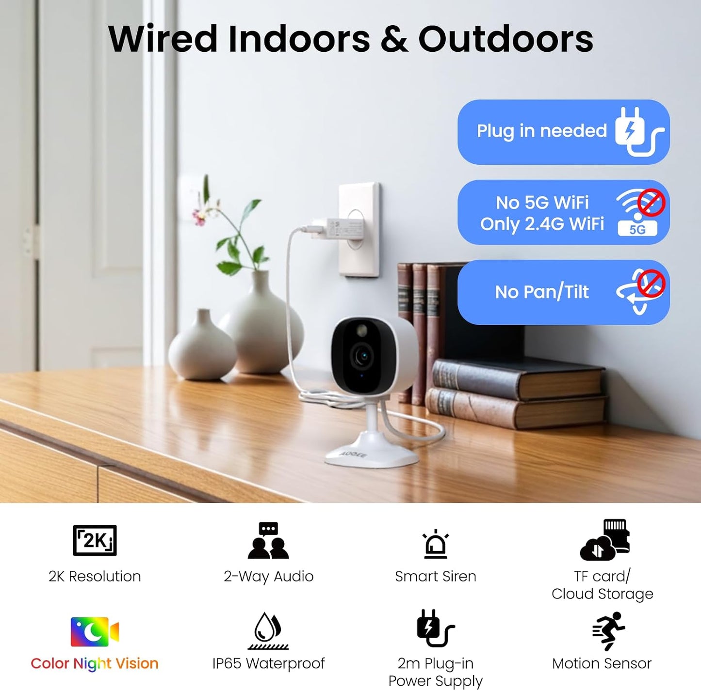 AOQEE Cámaras 2K para Seguridad del Hogar - Cámara para Exteriores\...