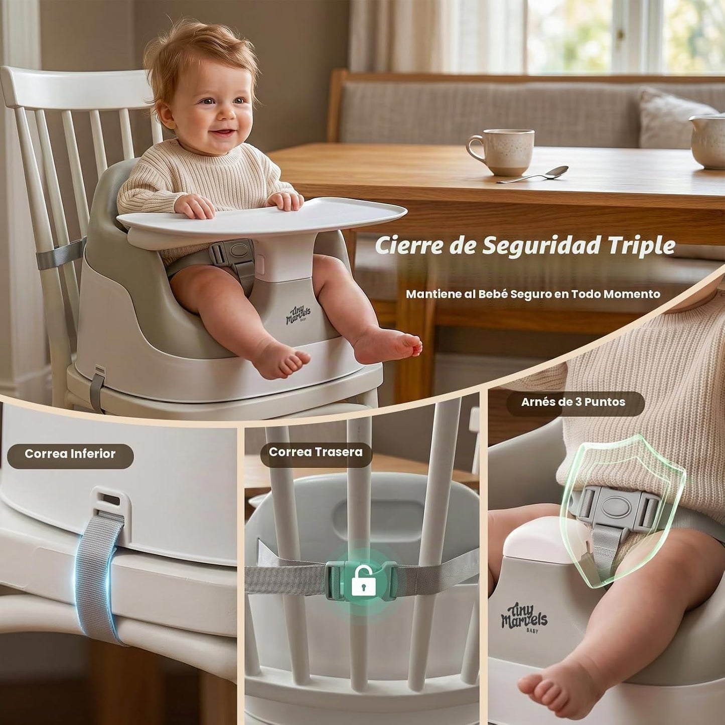 Tiny Marvels Asiento elevador con aberturas en forma de U de 5 pulg...