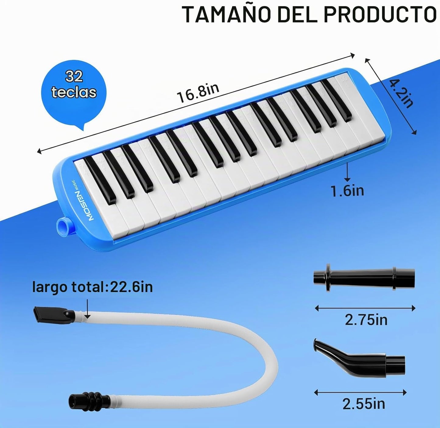 MOSEN Melódica de 32 teclas, instrumento de teclado soprano Air Pia...