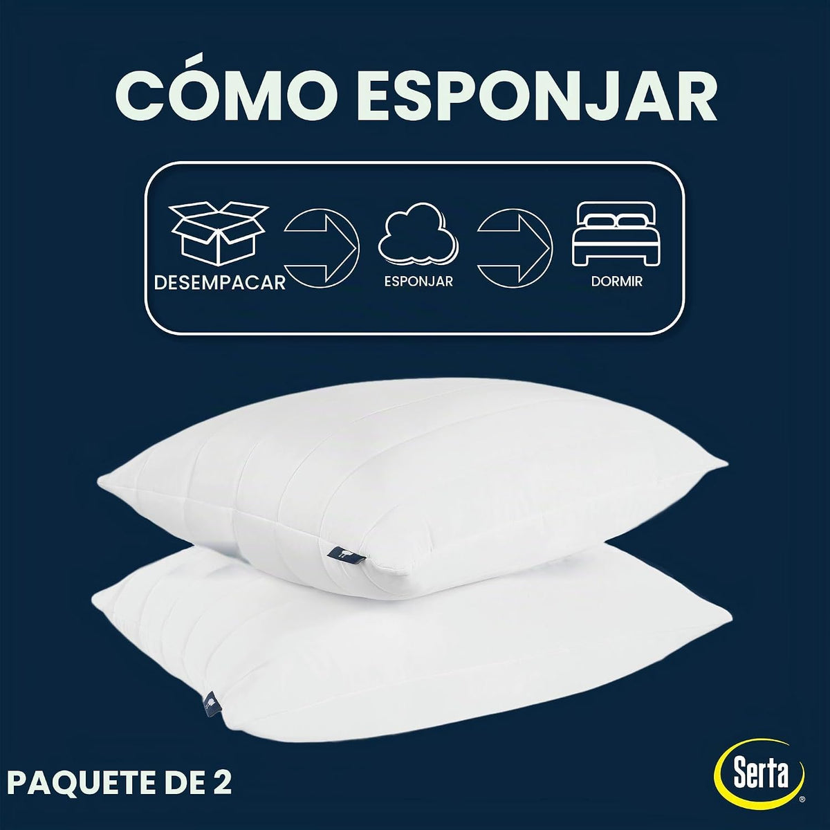 Serta Down Illusion - Almohadas suaves hipoalergénicas, medias\/fir...