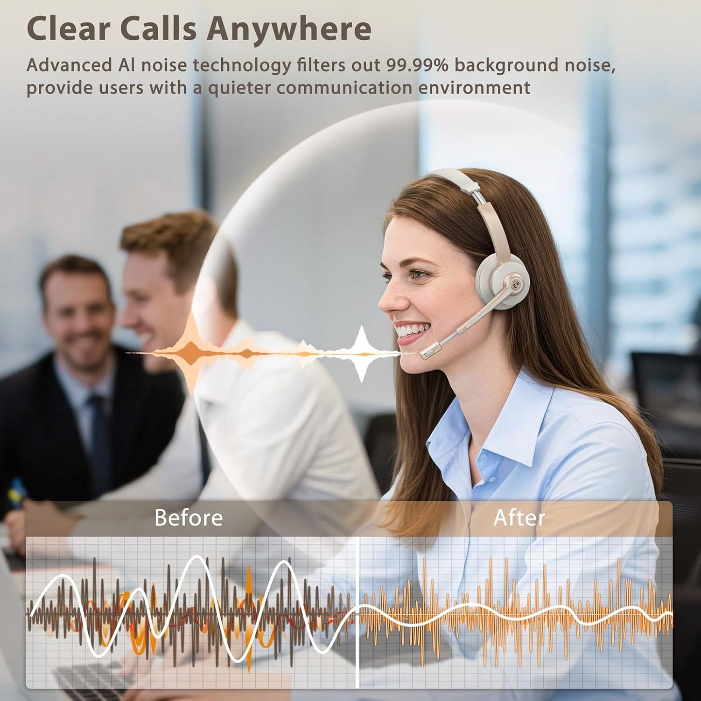 Vonztek Auriculares inalámbricos, auriculares Bluetooth con micrófo...