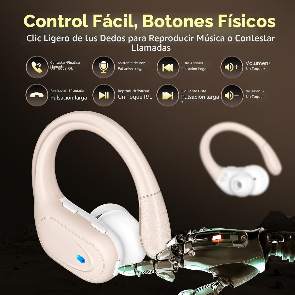 HAOYUYAN Auriculares inalámbricos, auriculares Bluetooth deportivos...