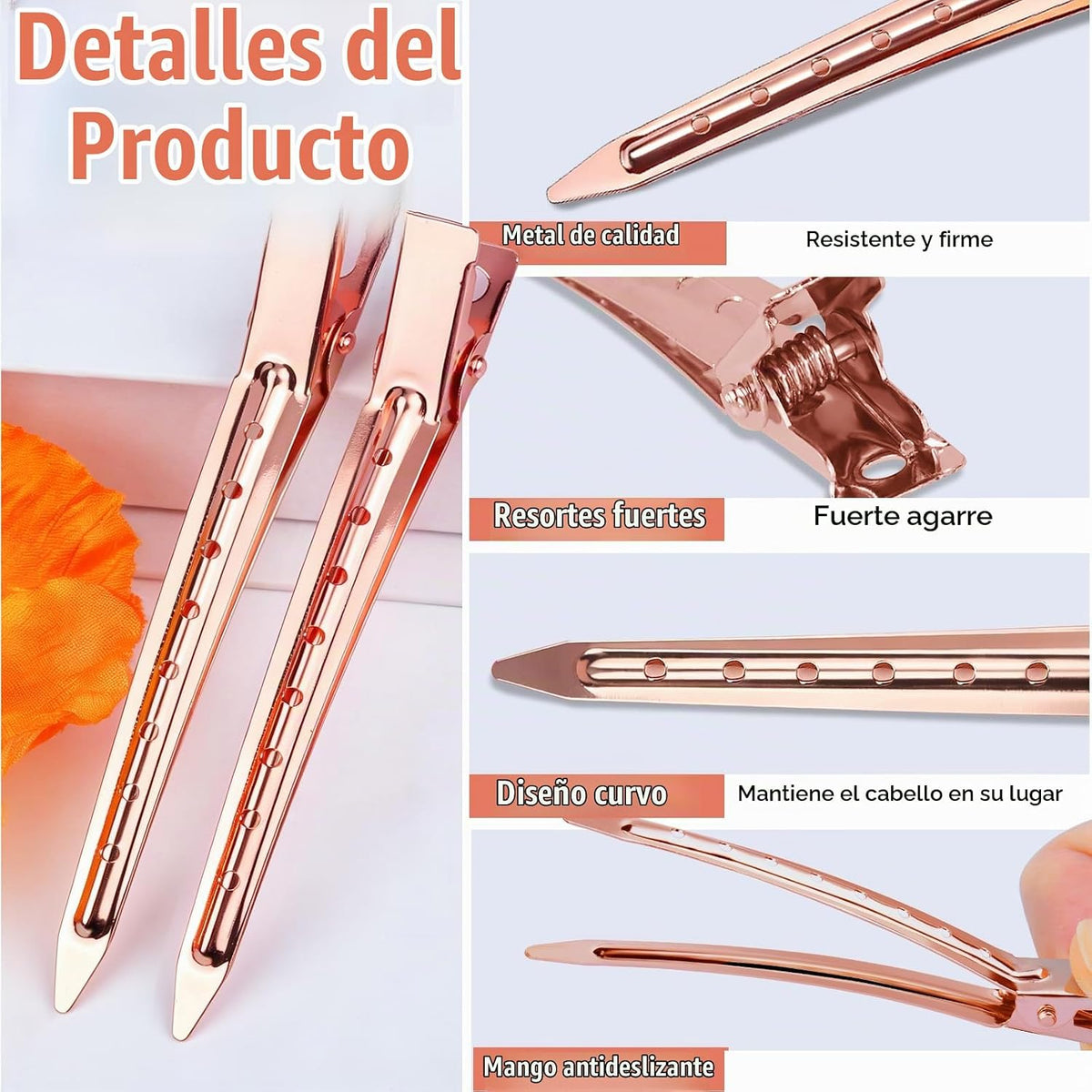 YGDZ Pinzas de pelo de cocodrilo para peinar, 30 pinzas de pato de...