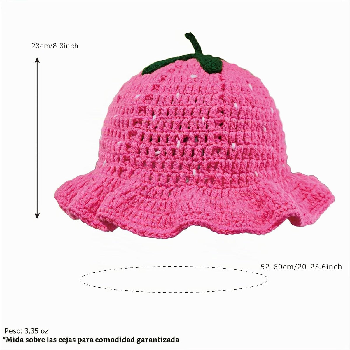 Hshsclth Sombrero de pescador de ganchillo de fresa para mujer, som...