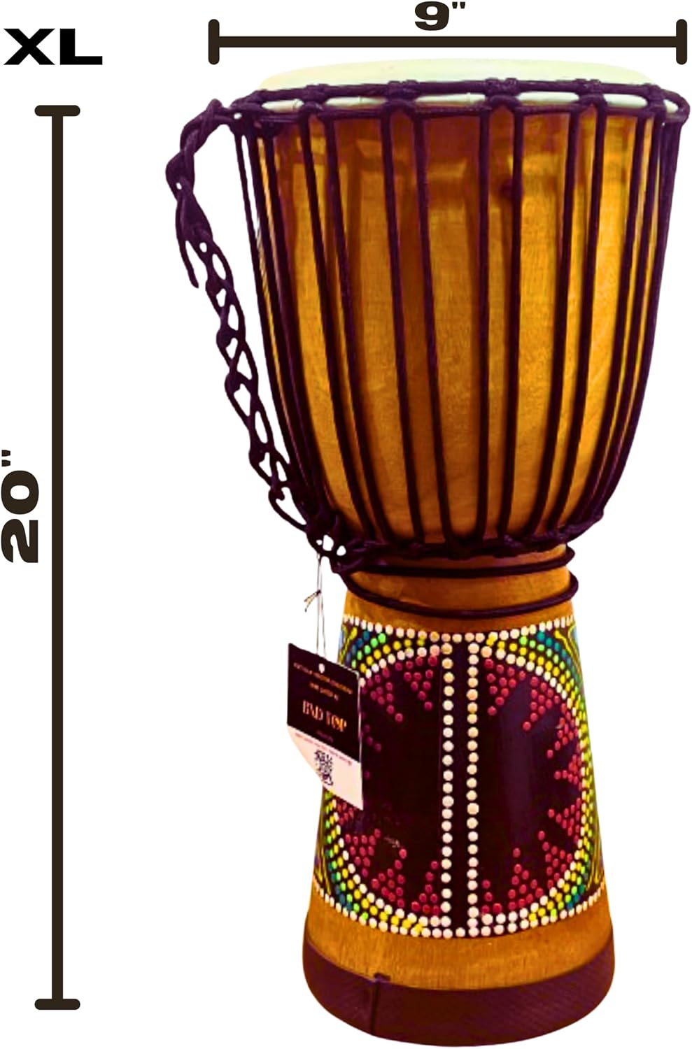Tambor Djembe con cuerda (9 x 20 color) Regalo del día del padre Ta...