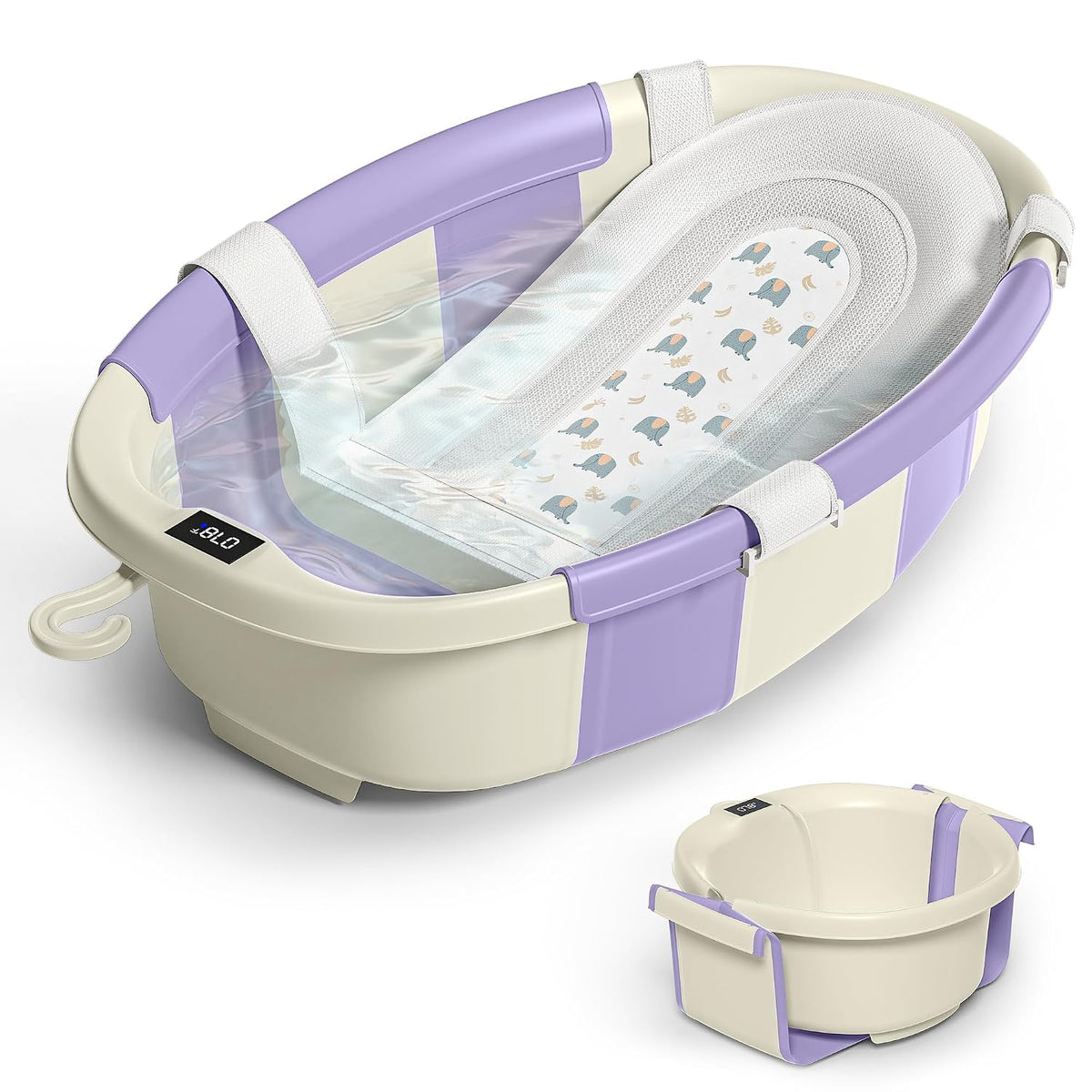 Bañera plegable para recién nacidos a niños pequeños de 0 a 36 mese...