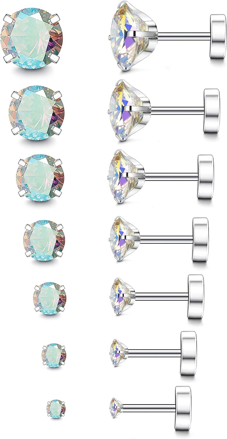 Fansilver Pendientes hipoalergénicos de 0.71 oz con parte trasera p...