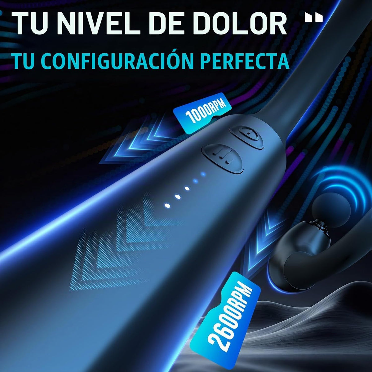 FVZ Pistola de masaje de percusión gris con mango de extensión mejo...