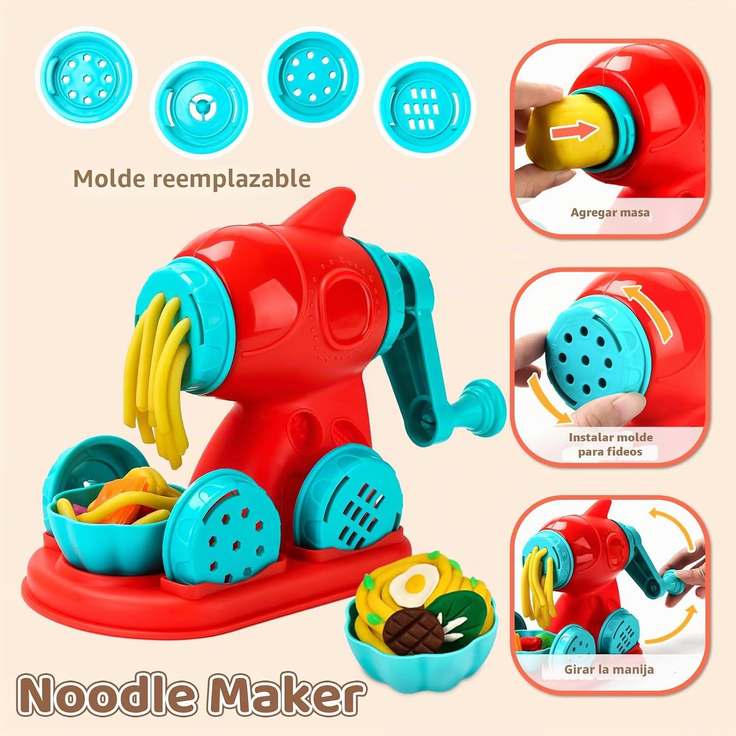 Aprilwolf 70 piezas juego de masa 4 en 1 para niños de 3-4-8 años,...