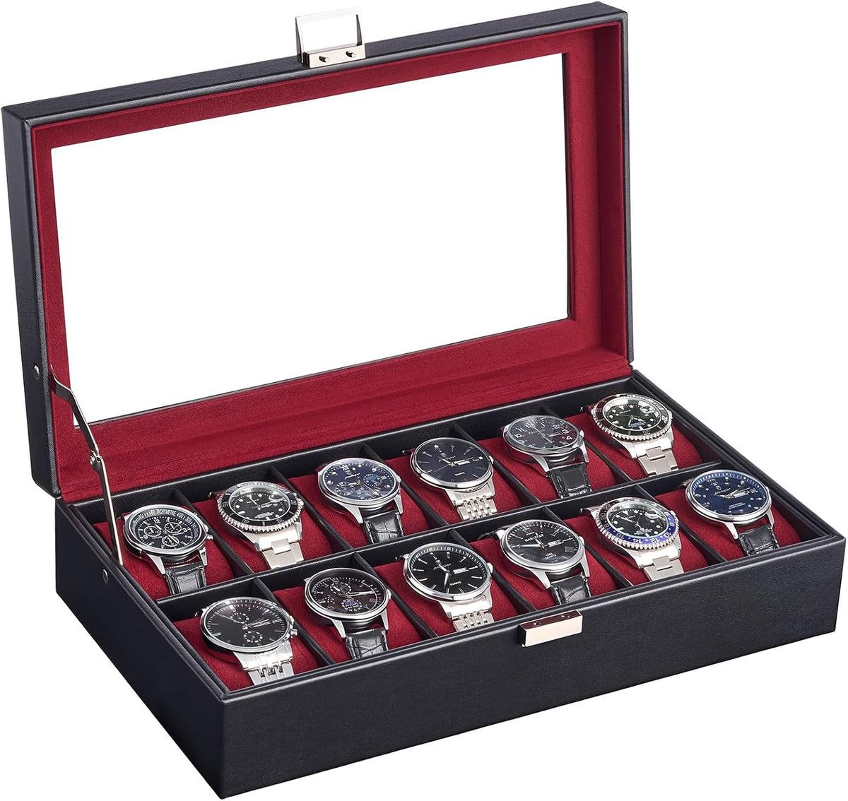 Lolalet Caja de Reloj para Hombre, Caja expositora de 12 Ranuras co...