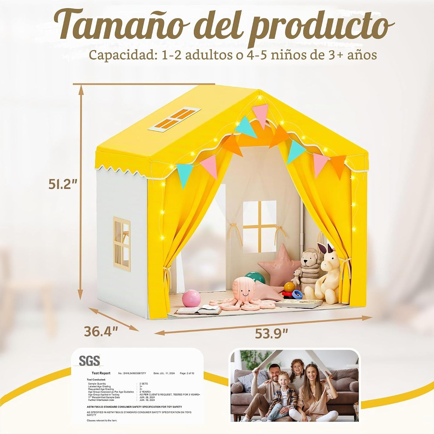 HOMMOW - Tiendas de campaña grandes para niños de 0.5 a 12 años | L...