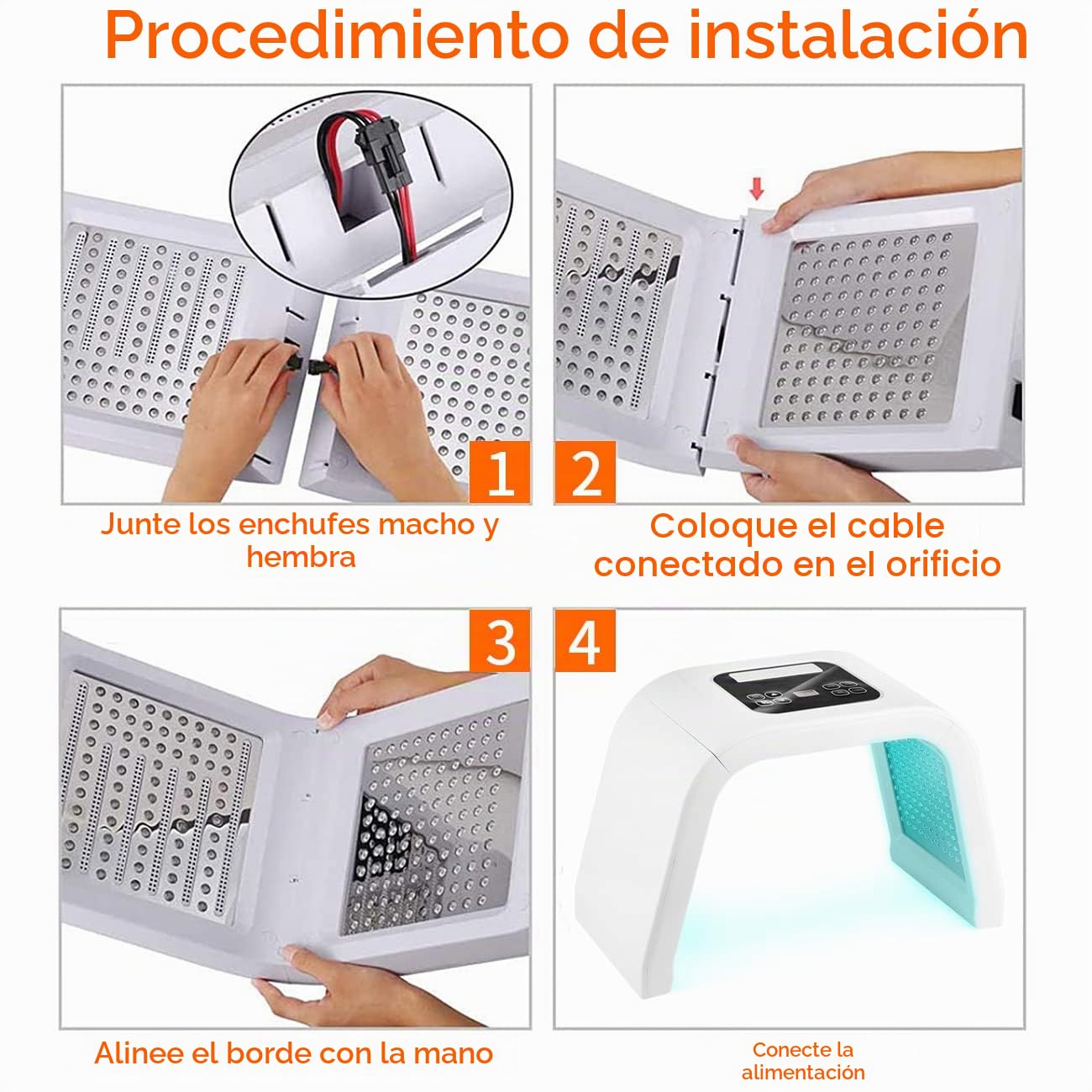 Lámpara facial de 7 colores, máquina de la máscara facial del color...