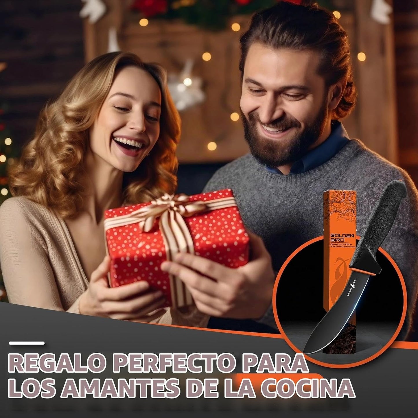 Cuchillo para desollar carne Golden Bird para caza, corte de carne...
