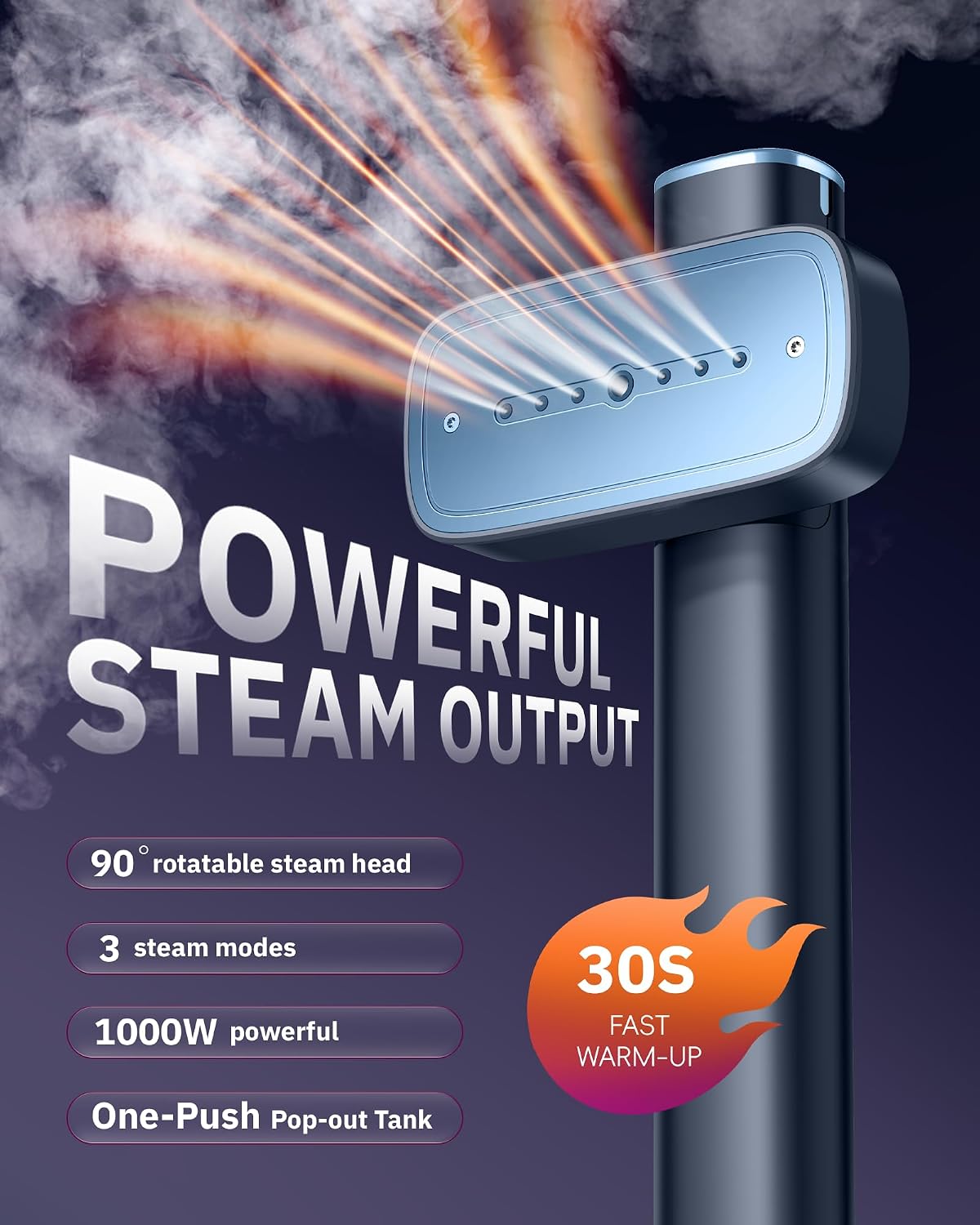 OGHom Vaporizador para ropa, vaporizador de viaje de 110 a 240 V y...